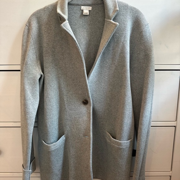 J. Crew Sweaters - J. Crew Light Gray Knit Sweater Cardigan blazer 100% cotton